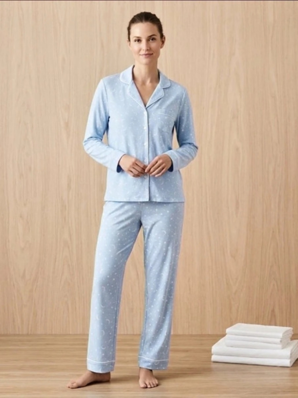 NEW! Kate Spade Blue Moon and Spade Pajama Set Sz Large